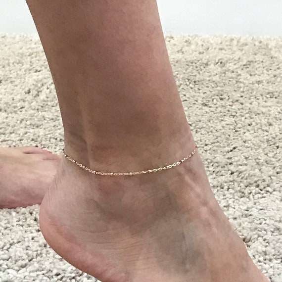 Ankle Bracelets for Women Sterling Silver or Gold Ankle Bracelet