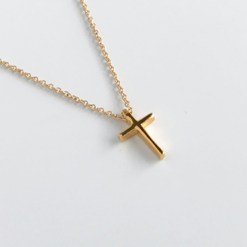 Dainty Cross Necklace Gold Dainty Christian Cross Necklaces Etsy