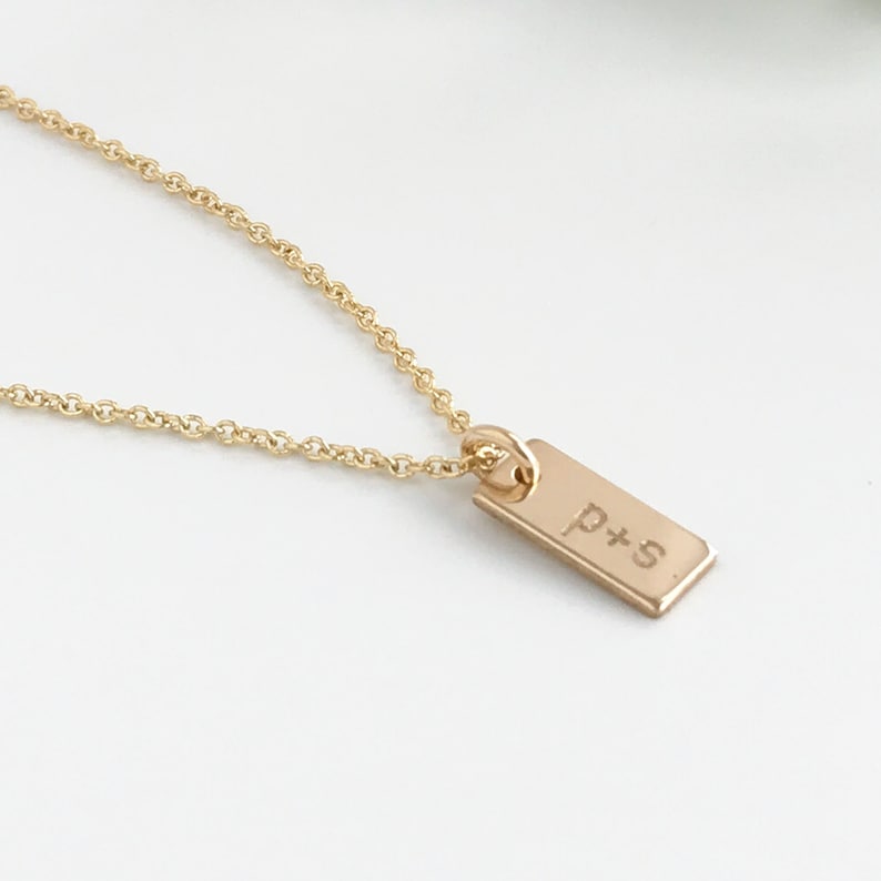 Dainty Initial Necklace Sterling Silver or Gold Tiny Custom Etsy