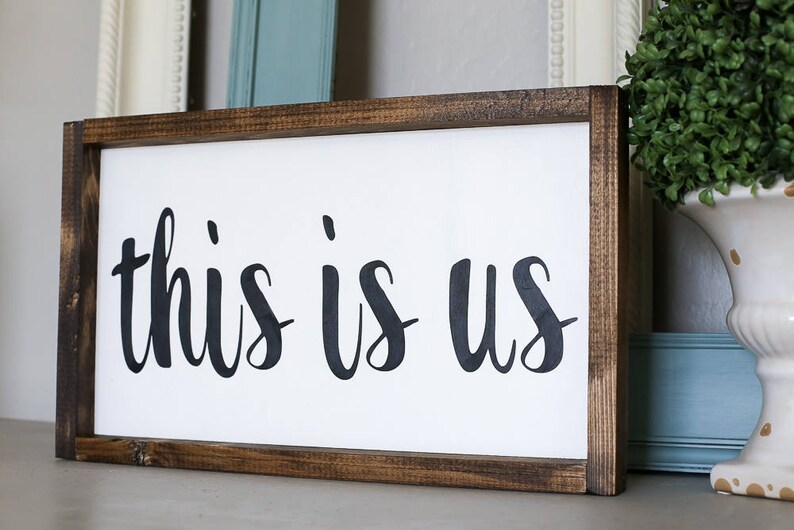THIS IS US framed wood sign family picture prop wedding Etsy