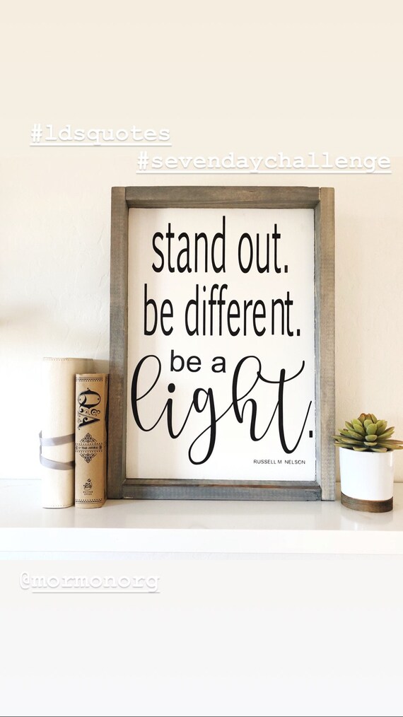 Stand Out Be Different Be a Light 11 x 15 wood sign Etsy