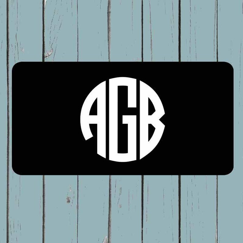 Black and White License PlateMonogram Car Tag Front License Etsy