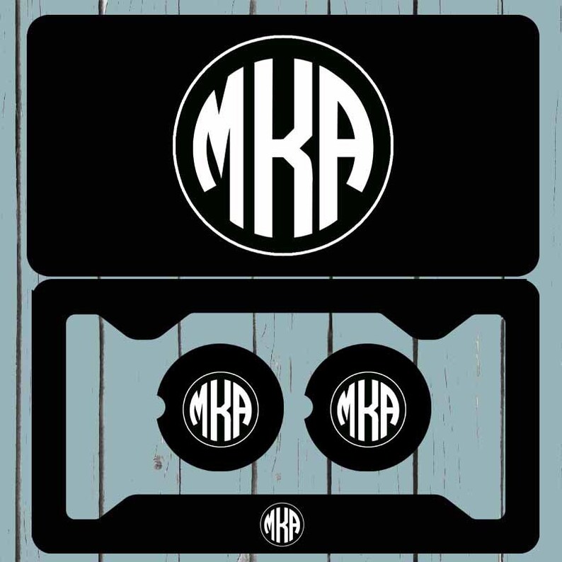 Black and White License Platemonogram Car Tag Front License Etsy