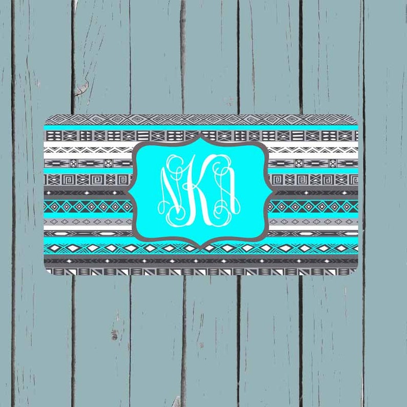 Aztec Tribal Circle Font License Plate-Monogram Car Tag Front License Plate Personalized Plate
