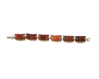 Vintage Wooden Linked Component Bracelet