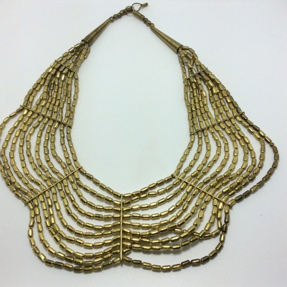 Multi Stranded Brass Bib Necklace - image 7