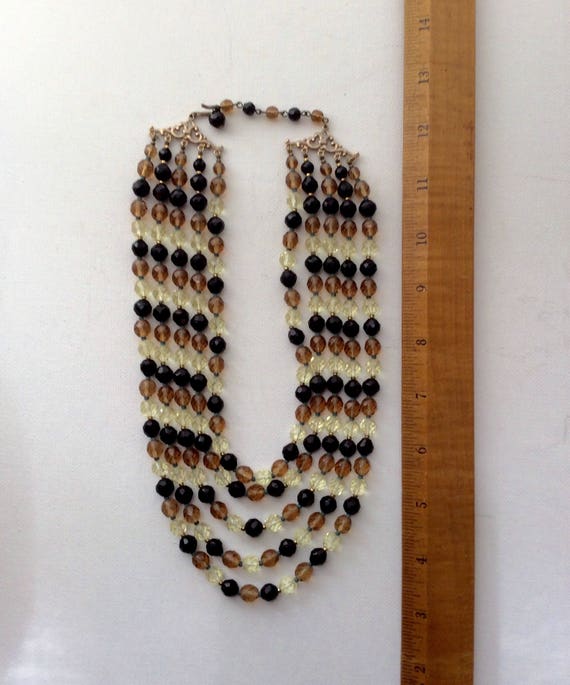 Stunning Vintage Four Strand Crystal Necklace - image 4