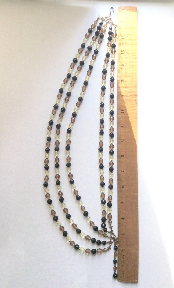 Stunning Vintage Four Strand Crystal Necklace - image 5