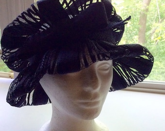 Retro Women's Formal Navy Blue Sun Hat SALE