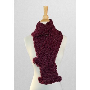 Handgemaakte gehaakte winter sjaal &quot;Canned Cranberry&quot; Unisex / Vakantie / Kerstcadeau / Made in USA