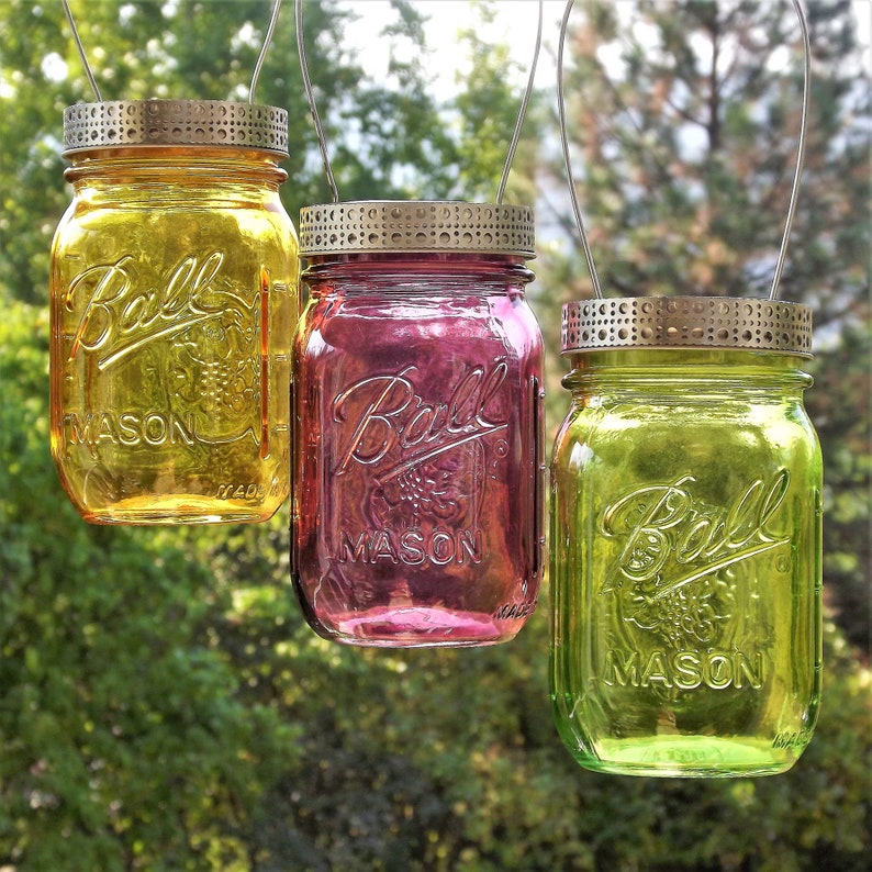 Spring Tinted Mason Jars Hanging Colored Mason Jars Glass Etsy