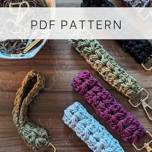 Crochet Pattern || Lavendar Fields Keychain Pattern, 2 Sizes - Crochet Keychain - Crochet Wristlet - Crochet Lanyard