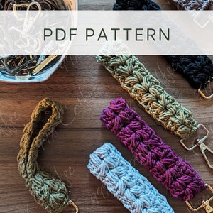 Crochet Pattern || Lavendar Fields Keychain Pattern, 2 Sizes - Crochet Keychain - Crochet Wristlet - Crochet Lanyard