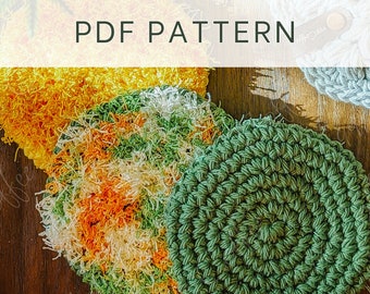 Crochet Pattern || Double-Sided Dish Scrubby - Crochet Kitchen Pattern - Dish Cloth Pattern - PDF Pattern Download