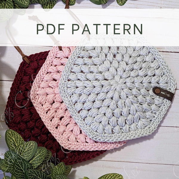 Crochet Pattern || Fancy Puff Trivet, Hot Pad Crochet Pattern, Hot Pad for Kitchen Instant PDF Download