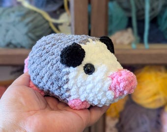 Chubby Opossum Plushie – Handmade Stuffed Animal