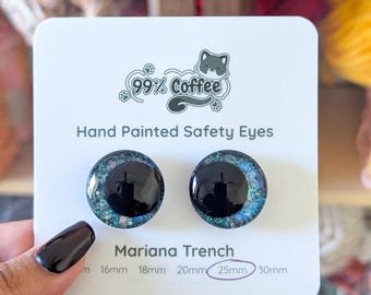 Mariana Trench - Glow in the Dark Hand-Painted Glitter Safety Eyes
