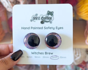 Witches Brew - Glow in the Dark Hand-Painted Glitter Safety Eyes
