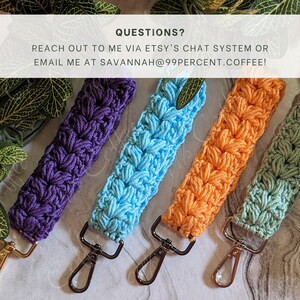 Crochet Pattern Lavendar Fields Keychain Pattern, 2 Sizes Crochet Keychain Crochet Wristlet Crochet Lanyard image 5