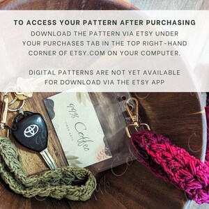 Crochet Pattern Lavendar Fields Keychain Pattern, 2 Sizes Crochet Keychain Crochet Wristlet Crochet Lanyard image 6