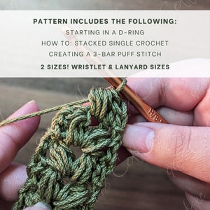 Crochet Pattern Lavendar Fields Keychain Pattern, 2 Sizes Crochet Keychain Crochet Wristlet Crochet Lanyard image 3