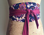 Paisely Reversible Obi Belt (upcycled)
