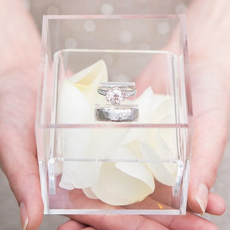 Perspex Acrylic Wedding Ring Box Wedding Keepsake Trinket Etsy