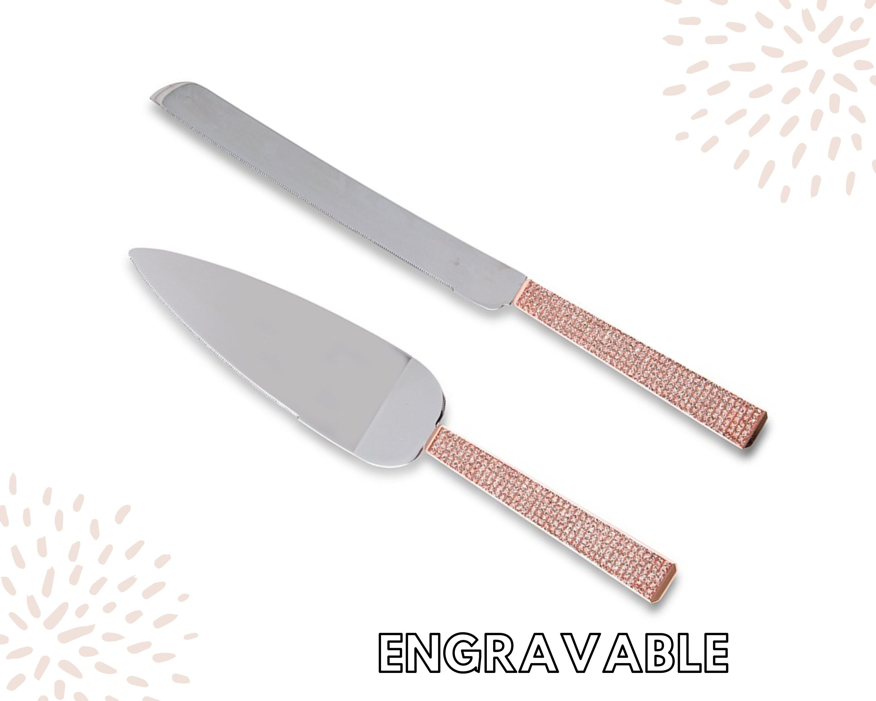 Personalised Rose Gold Cake Serving Set Rose Gold Diamond Etsy