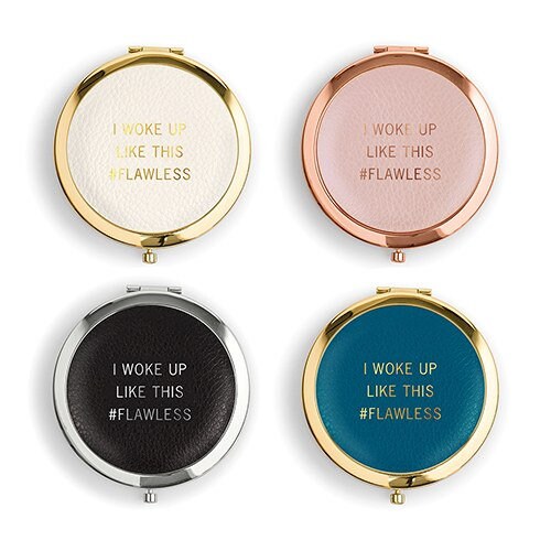 Personalised Faux Leather Compact Mirror With 'I Woke Up Etsy