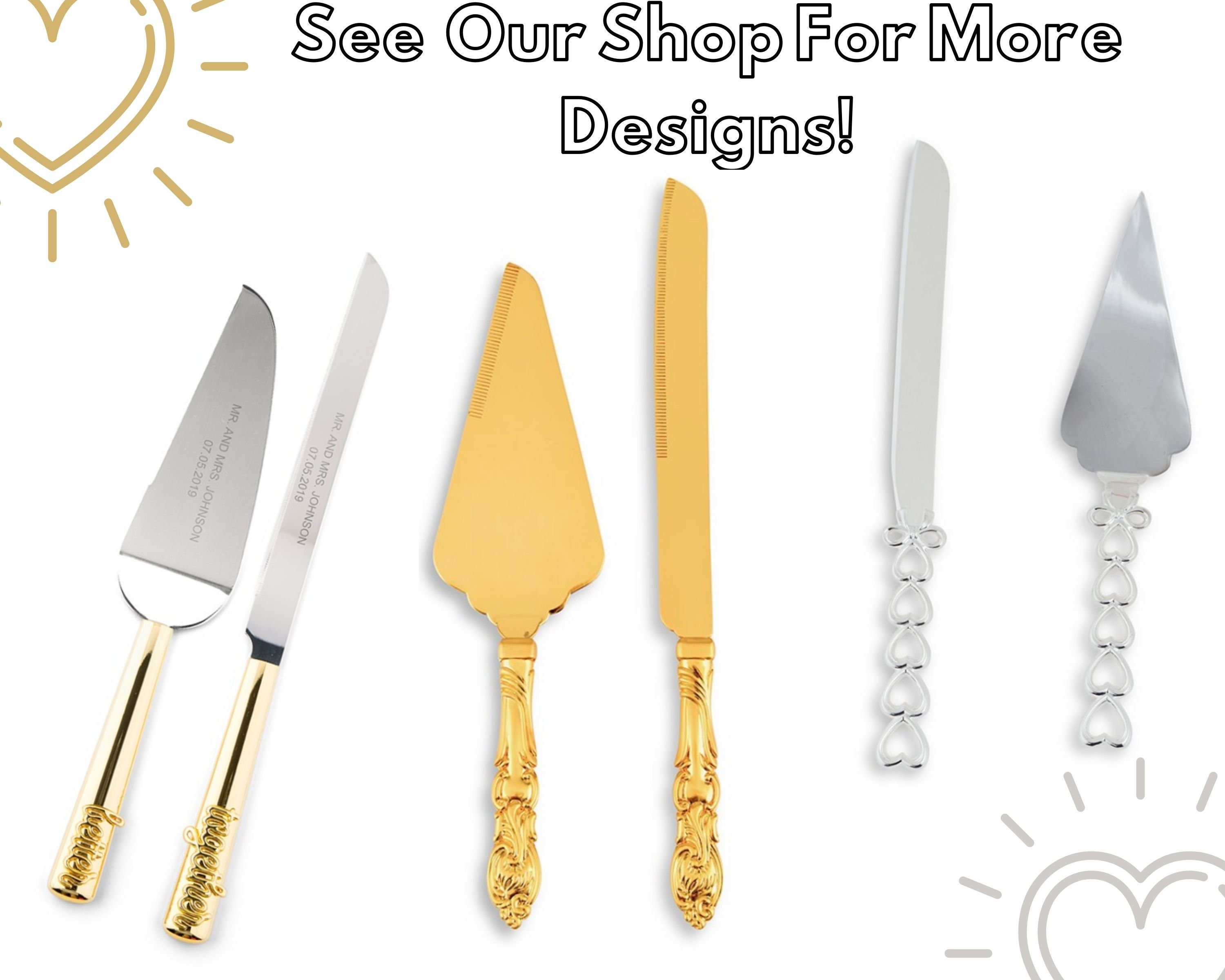 Personalised Rose Gold Cake Serving Set Rose Gold Diamond Etsy