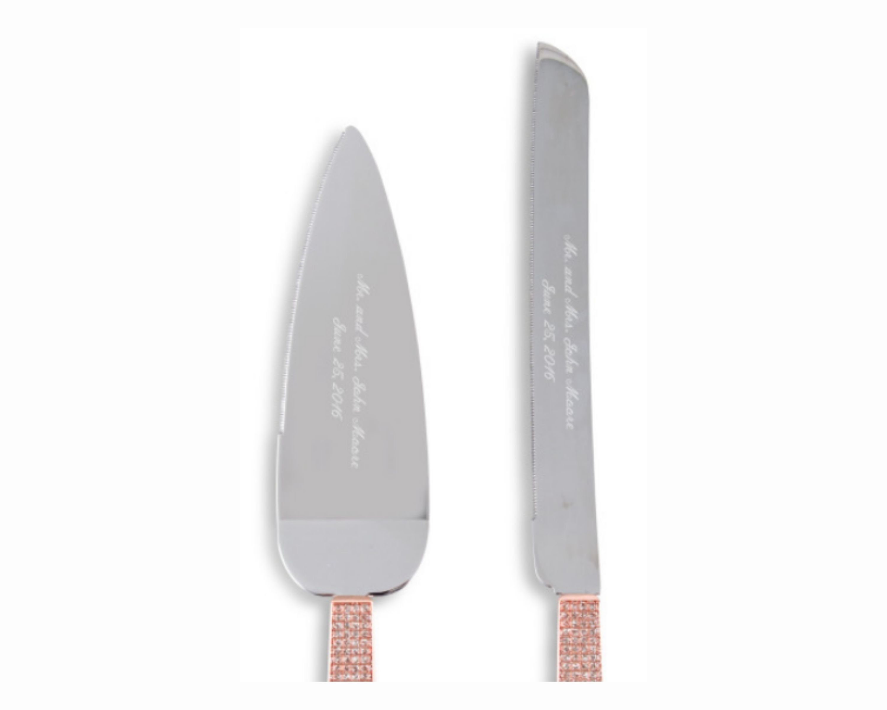 Personalised Rose Gold Cake Serving Set Rose Gold Diamond Etsy