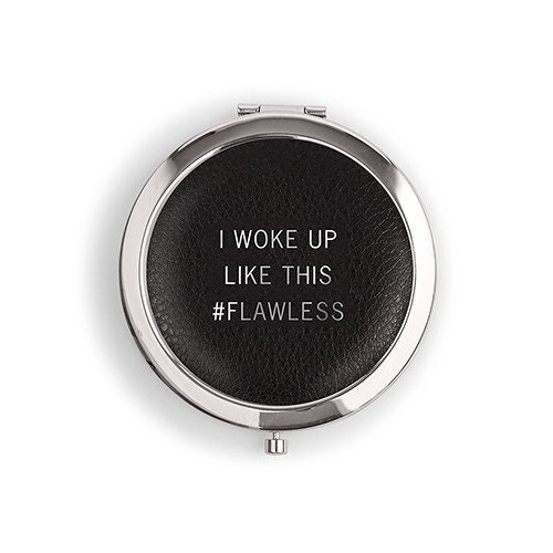Personalised Faux Leather Compact Mirror With 'I Woke Up Etsy