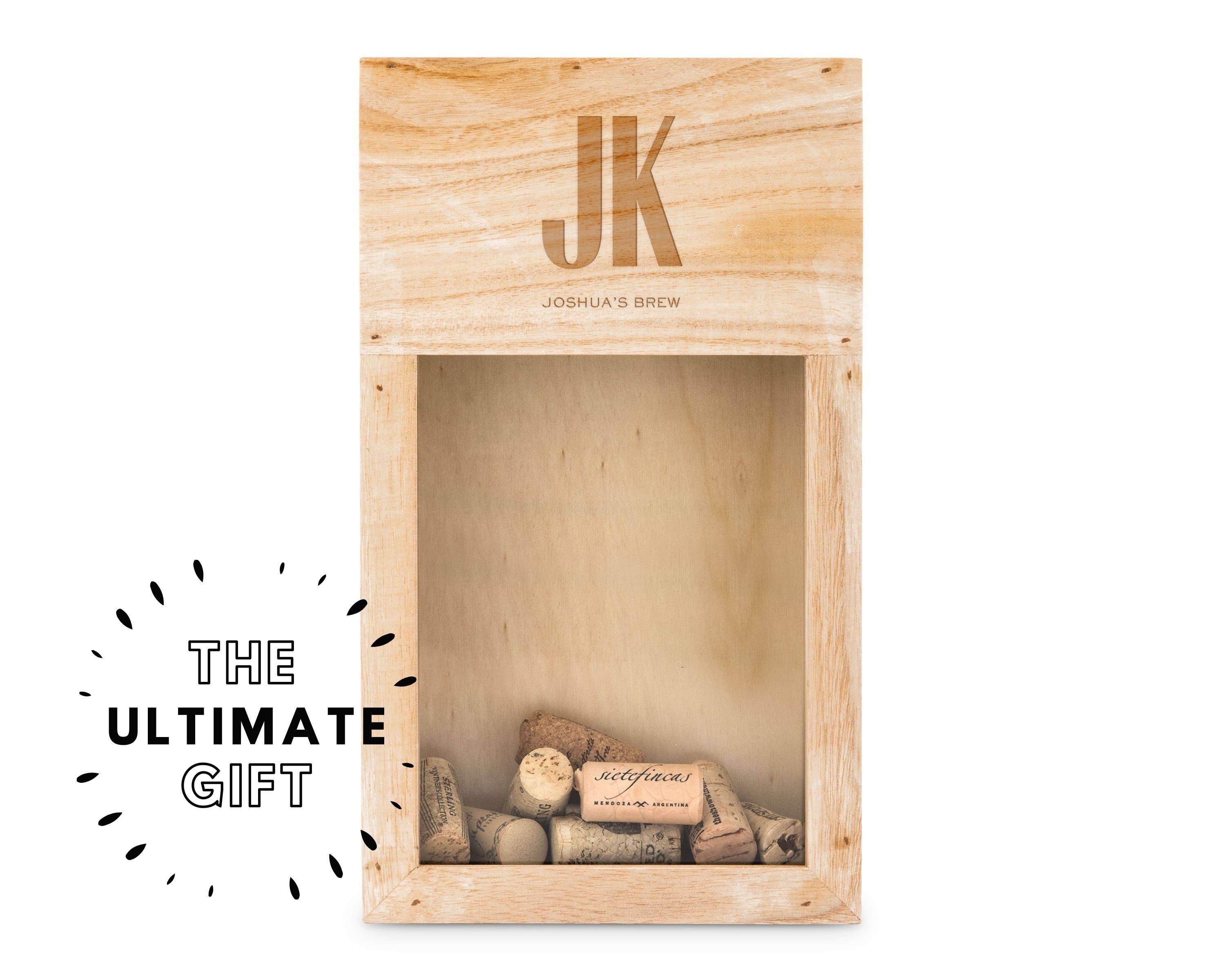 Personalised Wooden Shadow Box for Wine Corks Engraved With Etsy UK