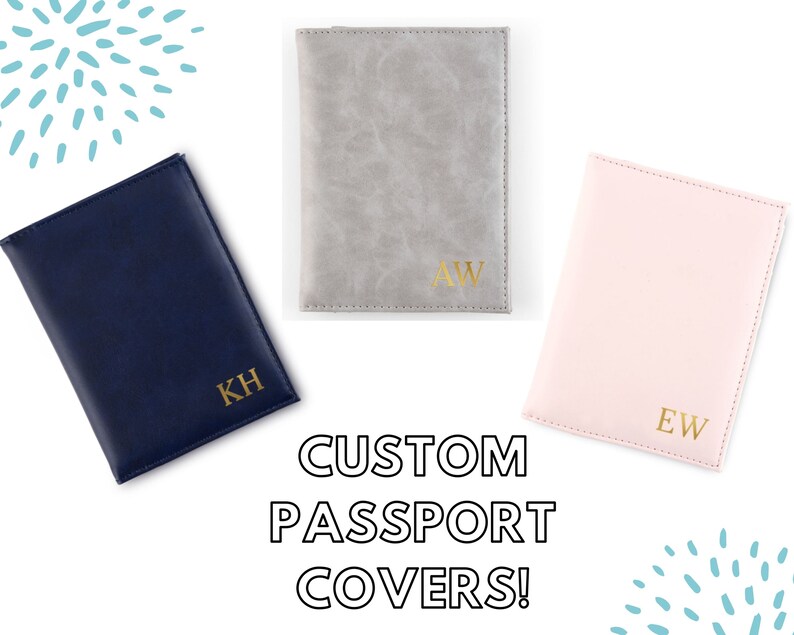Monogram Passport Holder Faux Leather Gold Foil Monogram Etsy UK