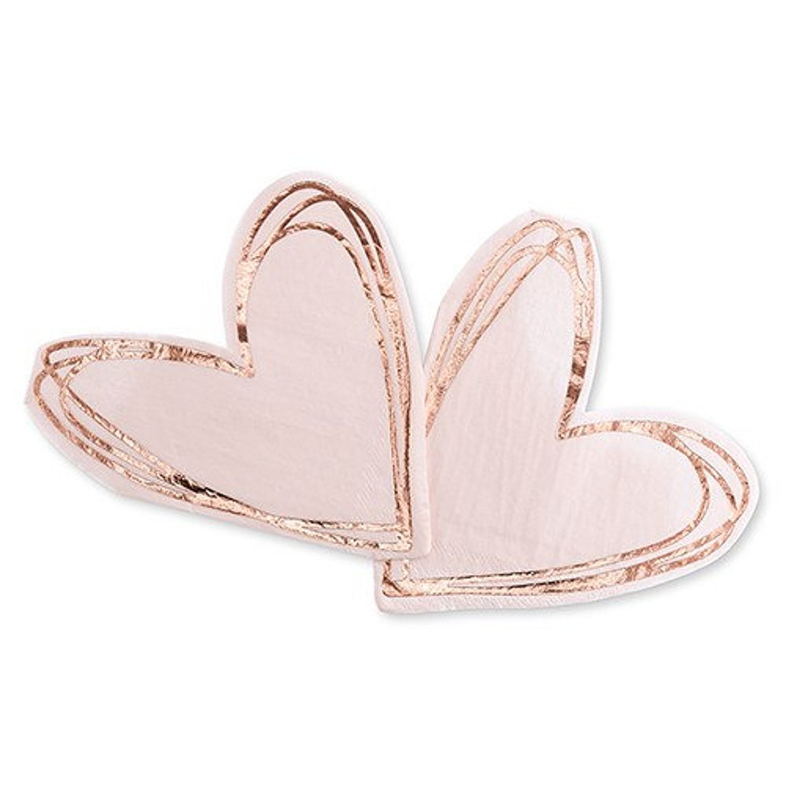 Pink Heart Shaped Napkins With Metallic Rose Gold Trim Pack Etsy UK