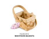 Miniature Picnic Baskets - Pack of 6 - Party Favours - Wedding Table Décor - DIY Wedding - Treat Basket - Wedding Reception - Wedding Favour
