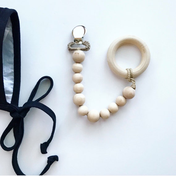 Bare Beaded Pacifier Clip