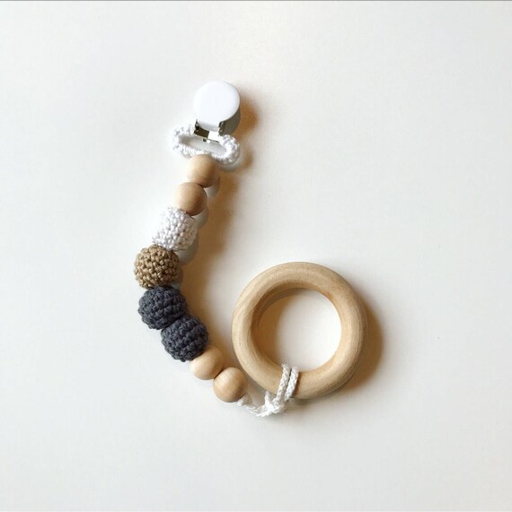 Dreamer Clip - Crocheted Beads Pacifier Clip