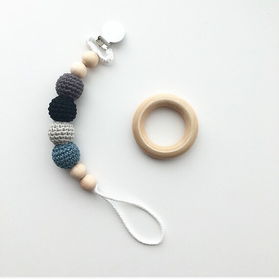 Citadel Clip -- Crocheted Beads Pacifier Clip