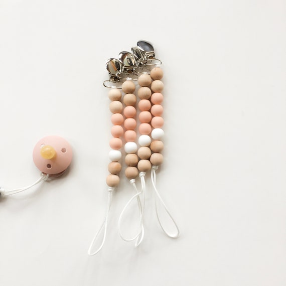 Peach Symphony Clip - NomiLu SILICONE Clip - Pacifier NOT Included
