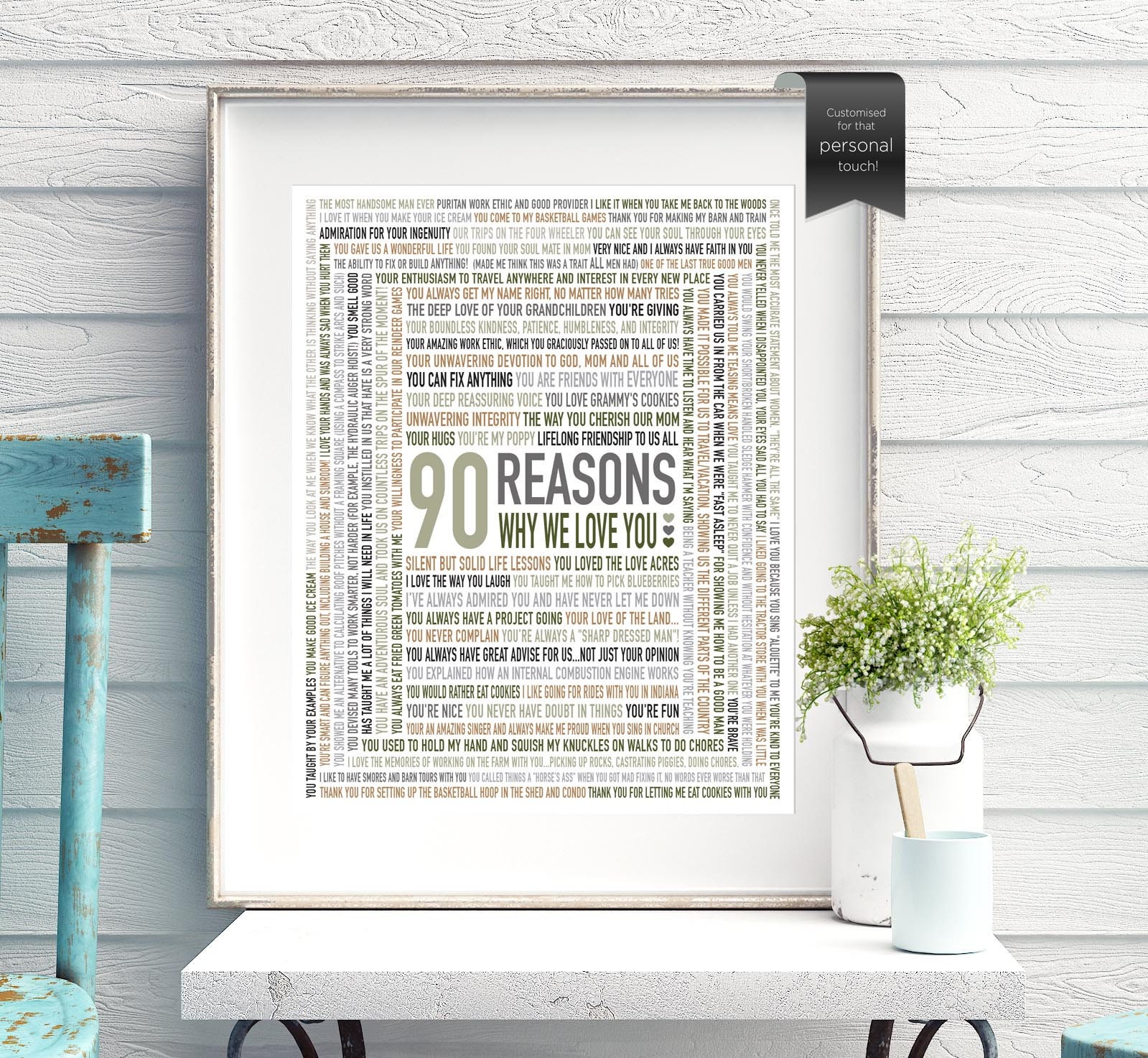 Personalised Birthday 90th Card For Him Word Art Grandad Any Name Number Print Personalised Birthday 90th Card For Him Word Art Grandad Any Name Number Print