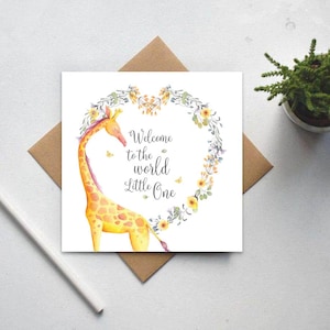 Tarjeta para bebé recién nacido, tarjeta para niña, bebé recién nacido, bienvenida al bebé, tarjeta para nuevos padres, tarjeta para bebé niño, bienvenida al mundo, pequeño (GC174B)