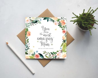 Floral Mum Birthday Card: Mother's Day, Birthday, Thank You or Just because...