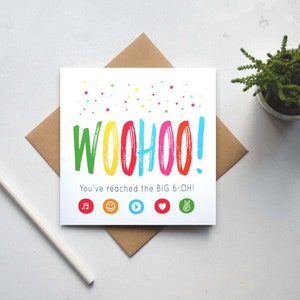 Cartão de 60º aniversário, cartão de 60º aniversário, cartão de 60º aniversário, cartão de 60º aniversário, UAU! Você chegou ao GRANDE 6-OH! Cartão divertido de 60º aniversário, cartão de 60º aniversário (GC92D)