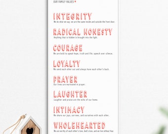 Christian Family Values Sign, Christian Gifts, Christian Prints, House Rules, Family Gift, Wall Art Decor, Christian Gift, Faith