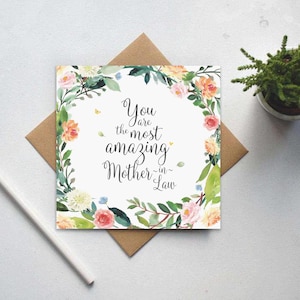 Tarjeta para suegra, regalo para suegra, tarjeta de cumpleaños para suegra, regalo para el día de la madre para suegra, regalo para suegra, suegra
