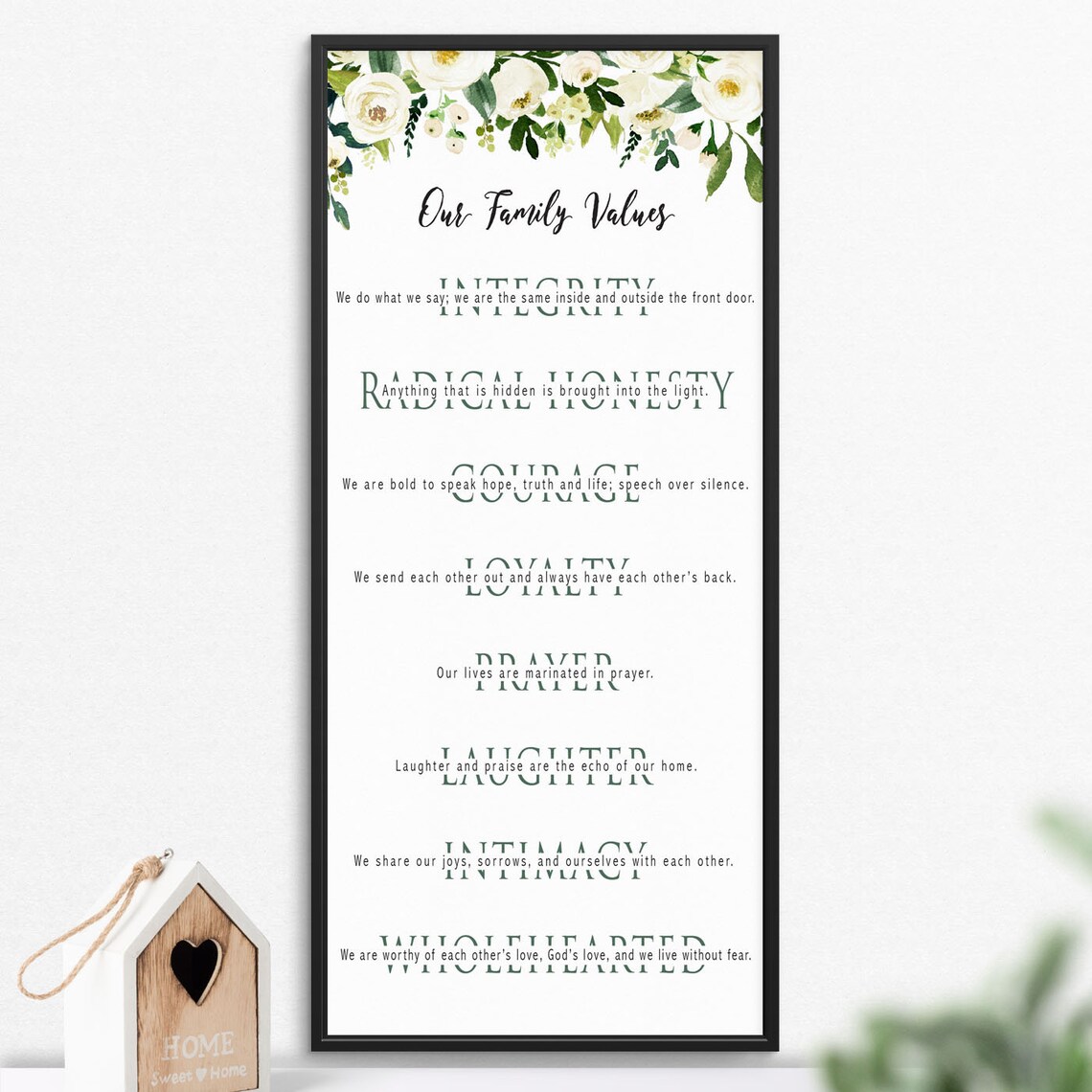 Christian Family Values Sign Christian Rules Print Farmhouse Etsy UK