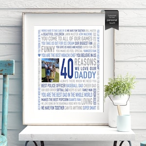 40.Geburtstagsgeschenk für Daddy CUSTOM, von Kindern, 40.DAD-Geschenke, für Männer, 40.Husband, 40 Gründe, warum wir Sie lieben, digitaler Download, druckbar