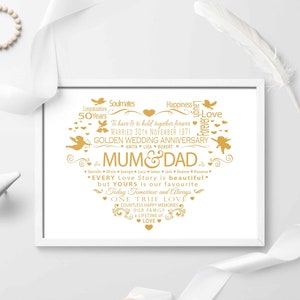Cadeau 50e verjaardag voor ouders, cadeau 50e huwelijksverjaardag, digitaal bestand, AFDRUKBAAR, cadeaus 50e verjaardag, print 50e verjaardag