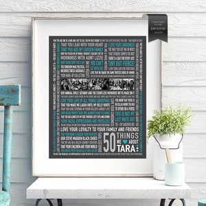 Aangepaste 50e cadeaus vrouwen, 50e verjaardagscadeau voor vrouwen, 50e geschenken, 50e poster, 50e cadeaus, cadeau 50e beste vriend, 50 redenen waarom we liefhebben